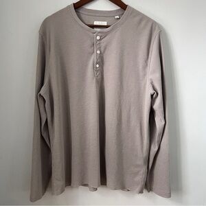 Billy Reid Mini Waffle Long Sleeve Henley Shirt